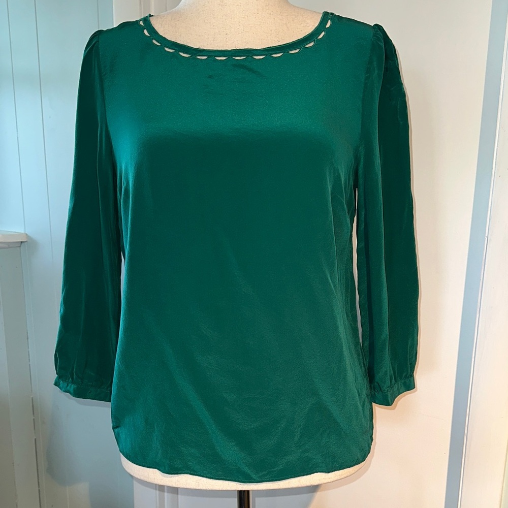 J. Crew Emerald Green Women's Silk Blouse